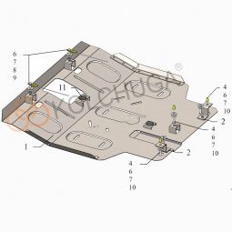 Kolchuga Защита двигателя, КПП и радиатора на Hyundai Pony IV '89-94