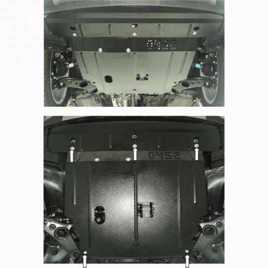 Kolchuga Защита двигателя, КПП и радиатора на Hyundai Santa Fe III '12-18 (V-2,2D) Kolchuga Защита двигателя, КПП и радиатора на Hyundai Santa Fe III '12-18 (V-2,2D)