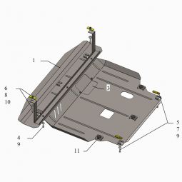 Kolchuga Защита двигателя, КПП и радиатора на Hyundai Santa Fe III '12-18 (V-2,2D)