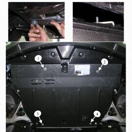 Kolchuga Защита двигателя, КПП и радиатора на Hyundai Sonata V (NF) '04-10 (ZiPoFlex-оцинковка)