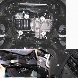 Kolchuga Защита двигателя, КПП и радиатора на Hyundai Sonata V (NF) '04-10 (ZiPoFlex-оцинковка)