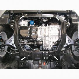 Kolchuga Защита двигателя, КПП и радиатора на Hyundai Sonata VI (YF) 2010 (овальный подрамник) (ZiPoFlex-оцинковка)