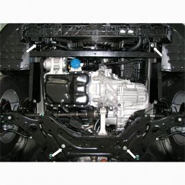 Kolchuga Защита двигателя, КПП и радиатора на Hyundai Sonata VI (YF) '09-14 (подрамник, как знак бесконечности)