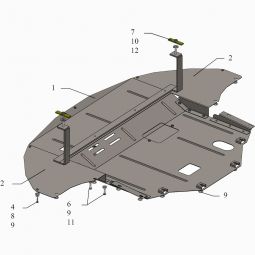 Kolchuga Защита двигателя, КПП и радиатора на Hyundai Sonata VII (LF) '14- (ZiPoFlex-оцинковка)
