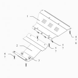 Kolchuga Защита двигателя, КПП и радиатора на Hyundai Terracan '01-07