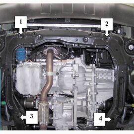 Kolchuga Защита двигателя, КПП и радиатора на Hyundai Tucson I (JM) '04- (ZiPoFlex)