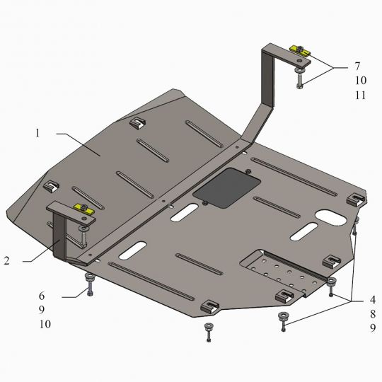 Kolchuga Защита двигателя, КПП и радиатора на Hyundai Tucson III (TL) '15- (ZiPoFlex-оцинковка) Kolchuga Защита двигателя, КПП и радиатора на Hyundai Tucson III (TL) '15- (ZiPoFlex-оцинковка)