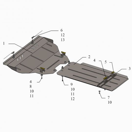 Kolchuga Защита двигателя, КПП и радиатора на Infiniti FX37 '08- (ZiPoFlex)