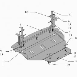 Kolchuga Защита двигателя, КПП и радиатора на Infiniti FX45 I (S50) '03-08 (ZiPoFlex)