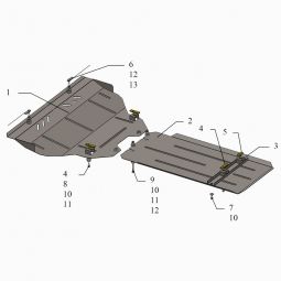 Kolchuga Защита двигателя, КПП и радиатора на Infiniti QX70 '13- (ZiPoFlex)
