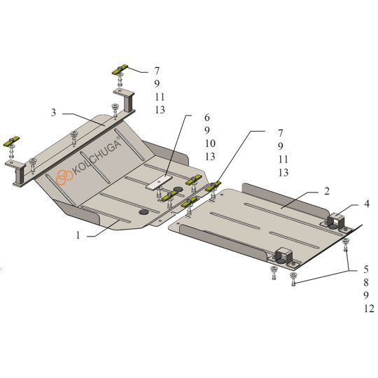 Kolchuga Защита двигателя и КПП на Iveco Daily VI '14- Kolchuga Защита двигателя и КПП на Iveco Daily VI '14-