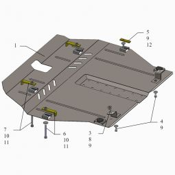 Kolchuga Защита двигателя, КПП и радиатора на JAC J5 '09-