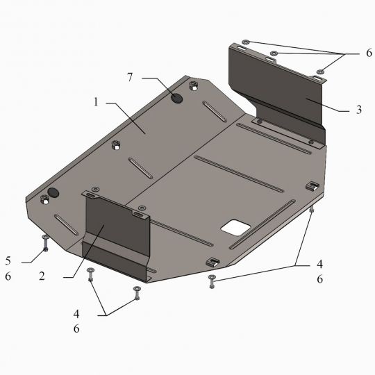 Kolchuga Защита двигателя, КПП и радиатора на JAC S5 '12- Kolchuga Защита двигателя, КПП и радиатора на JAC S5 '12-