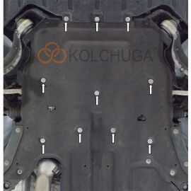 Kolchuga Защита двигателя на Jaguar XE '14- (ZiPoFlex-оцинковка)