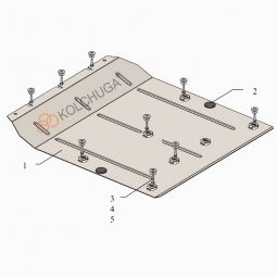Kolchuga Защита двигателя на Jaguar XF II R-Sport '15-
