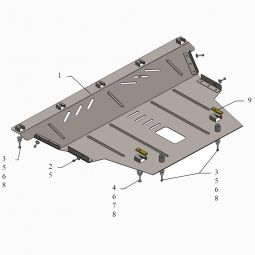 Kolchuga Защита двигателя и КПП на Jeep Renegade '14- (1,4i turbo; 1,6)