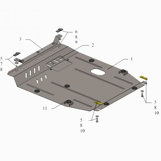 Kolchuga Защита двигателя, КПП и радиатора на Jeep Compass I '11-16 Kolchuga Защита двигателя, КПП и радиатора на Jeep Compass I '11-16