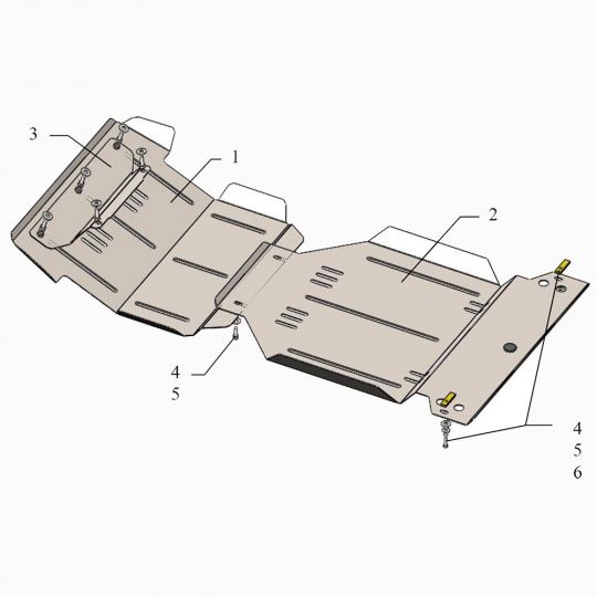 Kolchuga Защита двигателя, КПП, радиатора и редуктора на Jeep Cherokee KJ '01-08 Kolchuga Защита двигателя, КПП, радиатора и редуктора на Jeep Cherokee KJ '01-08