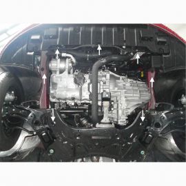 Kolchuga Защита двигателя, КПП и частично радиатора на Kia C'eed II '12-18 (дизель) (ZiPoFlex-оцинковка)