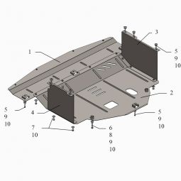 Kolchuga Защита двигателя, КПП и радиатора на Kia Carens IV '12-