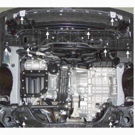 Kolchuga Защита двигателя, КПП и радиатора на Kia C'eed II '16-18 (ZiPoFlex-оцинковка)