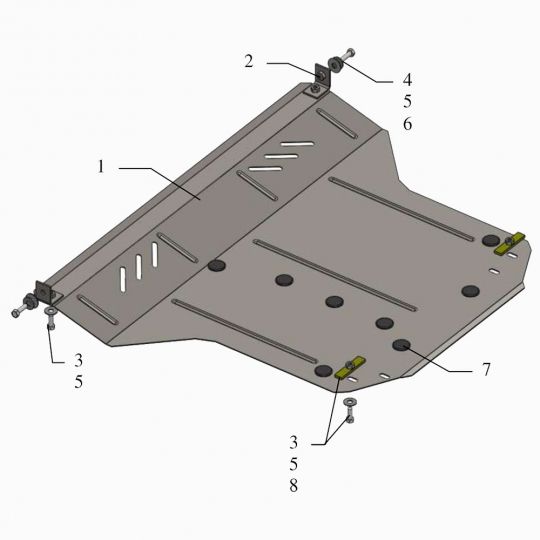 Kolchuga Защита двигателя, КПП и радиатора на Kia Clarus '96-01