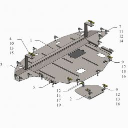 Kolchuga Защита двигателя, КПП и радиатора на Kia Niro Hybrid '16-