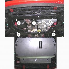 Kolchuga Защита двигателя, КПП и радиатора на Kia Rio II '05-11