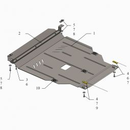 Kolchuga Защита двигателя, КПП и радиатора на Kia Rio III '11- (сборка Россия)
