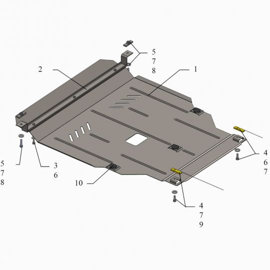 Kolchuga Защита двигателя, КПП и радиатора на Kia Rio III '11- (сборка Россия) Kolchuga Защита двигателя, КПП и радиатора на Kia Rio III '11- (сборка Россия)