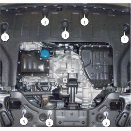 Kolchuga Защита двигателя, КПП и радиатора на Kia Rio IV '17- (сборка Корея) (ZiPoFlex-оцинковка)
