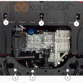 Kolchuga Защита двигателя, КПП и радиатора на Kia Rio IV '17- седан (сборка Россия) (ZiPoFlex-оцинковка)