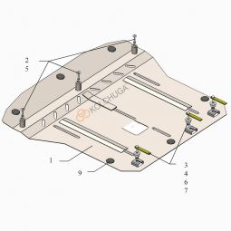 Kolchuga Защита двигателя, КПП и радиатора на Kia Rio IV '17- X-Line (ZiPoFlex-оцинковка)