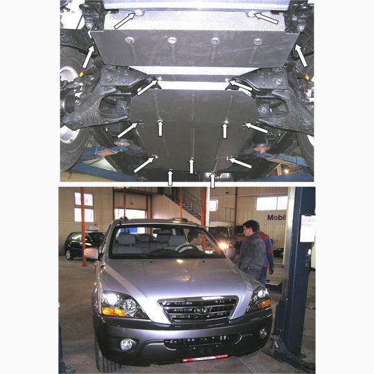 Kolchuga Защита двигателя, КПП и радиатора на Kia Sorento I '02-09 (Луцкая сборка)