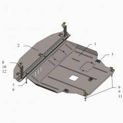Kolchuga Защита двигателя, КПП и радиатора на Kia Sorento II '12-14 ZiPoFlex&reg; (Корейская сборка)