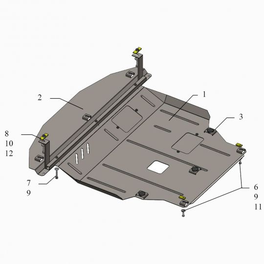Kolchuga Защита двигателя, КПП и радиатора на Kia Sorento II '12-14 ZiPoFlex® (Корейская сборка) Kolchuga Защита двигателя, КПП и радиатора на Kia Sorento II '12-14 ZiPoFlex® (Корейская сборка)