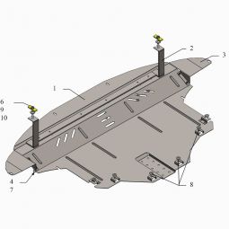 Kolchuga Защита двигателя, КПП и радиатора на Kia Sorento III '14- (ZiPoFlex-оцинковка)