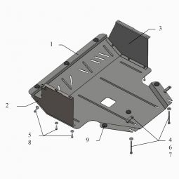 Kolchuga Защита двигателя, КПП и радиатора на Kia Soul I '08-13 (ZiPoFlex-оцинковка)