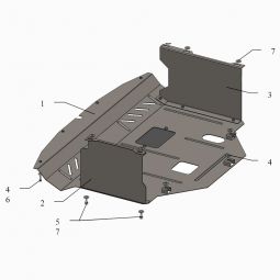 Kolchuga Защита двигателя, КПП и радиатора на Kia Soul II '13-