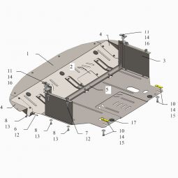 Kolchuga Защита двигателя, КПП и радиатора на Kia Sportage III '10-15 ZiPoFlex®