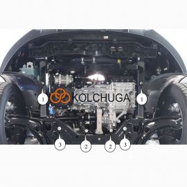 Kolchuga Защита двигателя, КПП и радиатора на Kia Sportage IV '18- (ZiPoFlex-оцинковка)