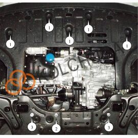 Kolchuga Защита двигателя, КПП и радиатора на Kia Stonic '17- (ZiPoFlex-оцинковка)