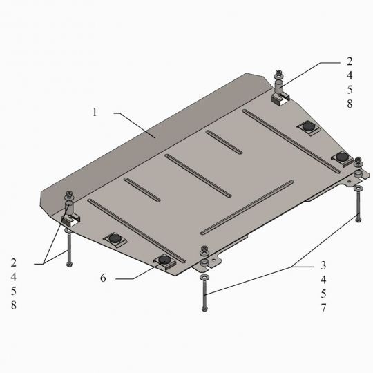 Kolchuga Защита двигателя и КПП на Lexus ES VI (250) '12-18 (ZiPoFlex-оцинковка)