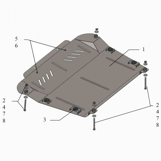 Kolchuga Защита двигателя и КПП на Lexus RX II (330) '03-05 (ZiPoFlex-оцинковка)