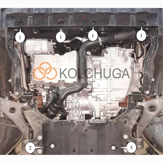 Kolchuga Защита двигателя, КПП, радиатора и заднего моста на Lincoln MKC '14-18 Kolchuga Защита двигателя, КПП, радиатора и заднего моста на Lincoln MKC '14-18