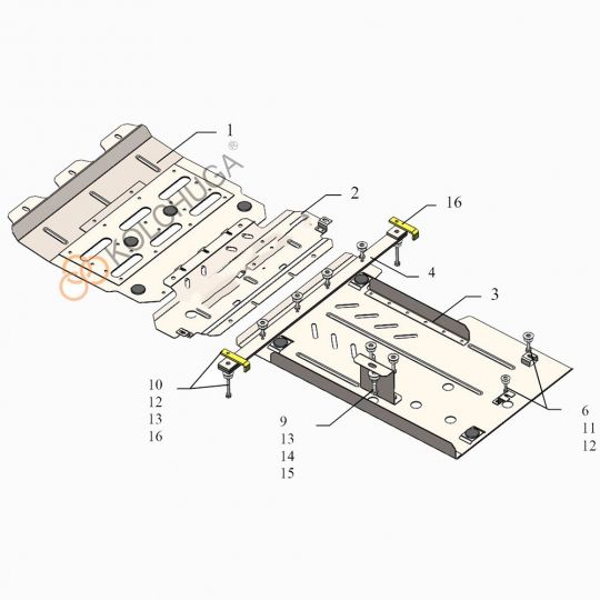 Kolchuga Защита двигателя, КПП и радиатора на Maserati Levante '18- Kolchuga Защита двигателя, КПП и радиатора на Maserati Levante '18-