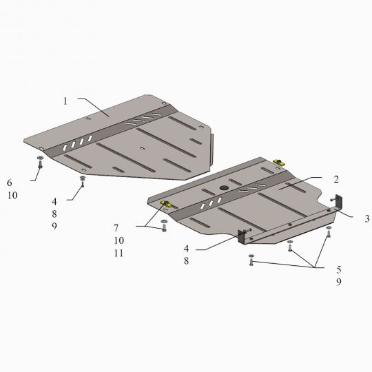 Kolchuga Защита двигателя, КПП и редуктора на Maserati Quattroporte V '08-13 Kolchuga Защита двигателя, КПП и редуктора на Maserati Quattroporte V '08-13