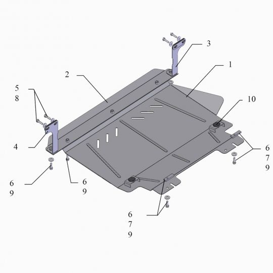 Kolchuga Защита двигателя, КПП и радиатора на Mazda 2 (DE) '07-14 Kolchuga Защита двигателя, КПП и радиатора на Mazda 2 (DE) '07-14