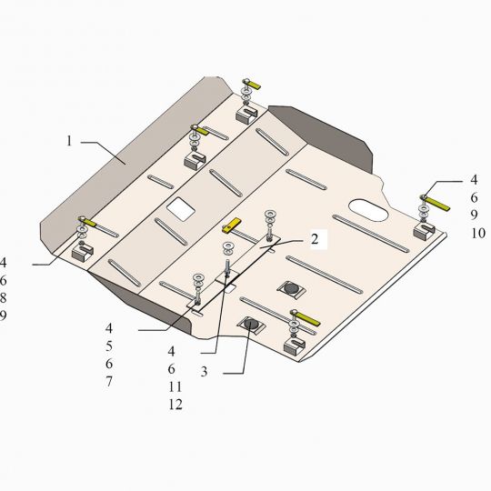 Kolchuga Защита двигателя, КПП и радиатора на Mazda 323 (BH/BA) '94-00 (МКПП) Kolchuga Защита двигателя, КПП и радиатора на Mazda 323 (BH/BA) '94-00 (МКПП)