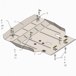 Kolchuga Защита двигателя, КПП и радиатора на Mazda 626 (GE/CG) '91-97 (2,0i)